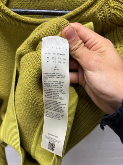 AW2023 Rick Owens ‘Luxor’ Acid Cashmere/Wool ‘Tec Shoulder’ Knit Sweater