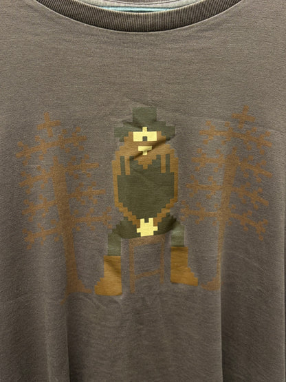 AW2002 Number (N)ine ‘Nowhere Man’ Pixelated Brown Graphic T-Shirt