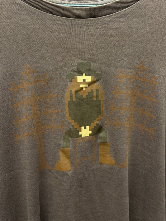 AW2002 Number (N)ine ‘Nowhere Man’ Pixelated Brown Graphic T-Shirt