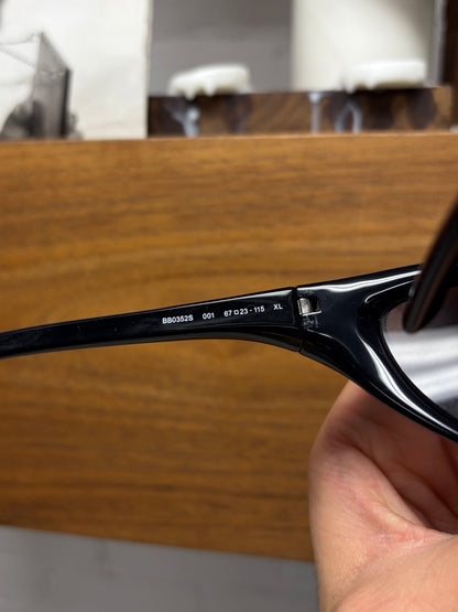 Balenciaga ‘Runner Cat’ Glossy Black Wraparound Sunglasses
