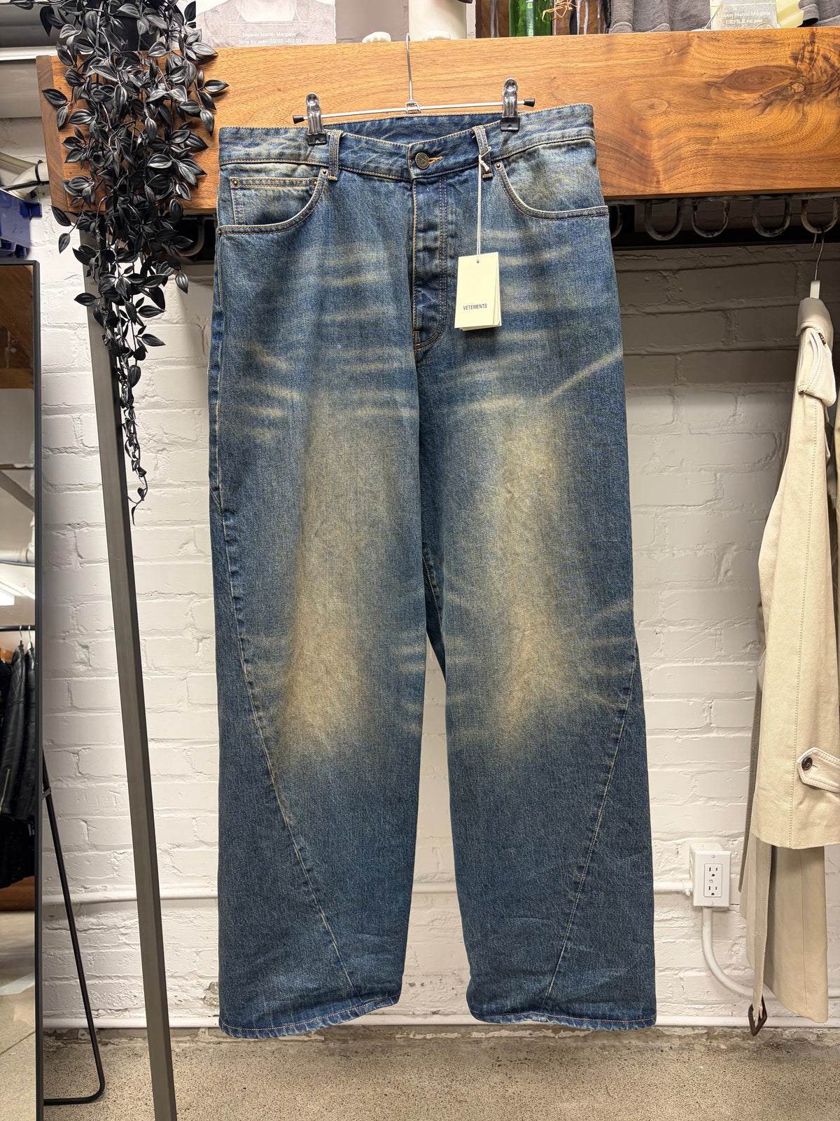 Vetements ‘Spiral Cut’ Blue Sand-Wash Denim