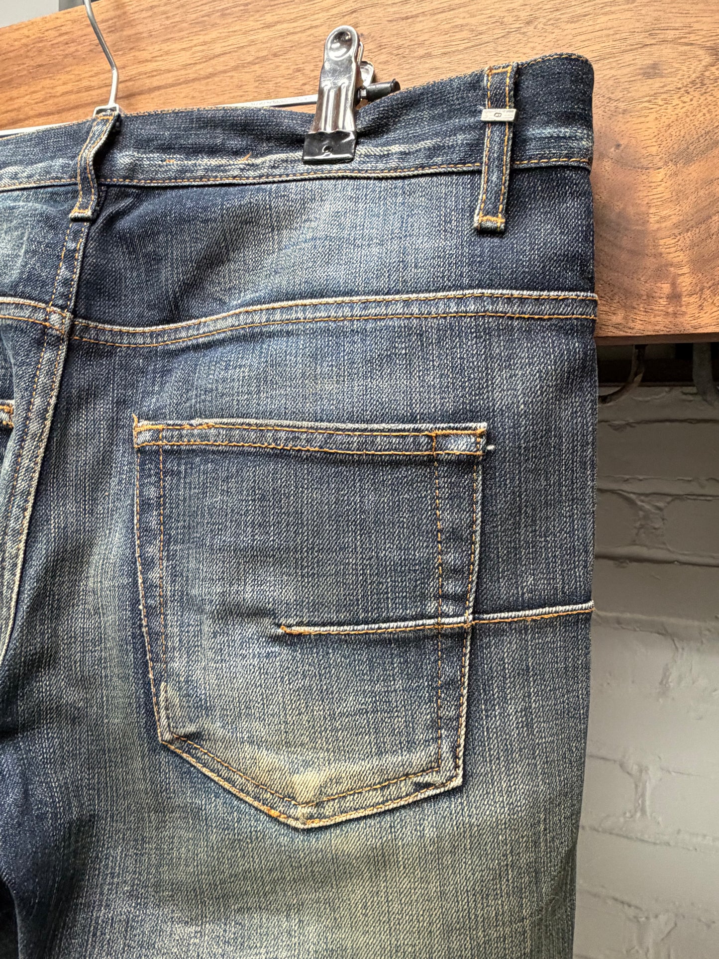 Dior Homme ‘Dirt Washed’ Raw Blue Skinny Jeans
