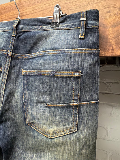 Dior Homme ‘Dirt Washed’ Raw Blue Skinny Jeans