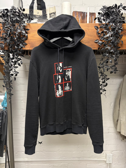 2018 Saint Laurent ‘Everything Now’ Red/Black Box Logo Hoodie