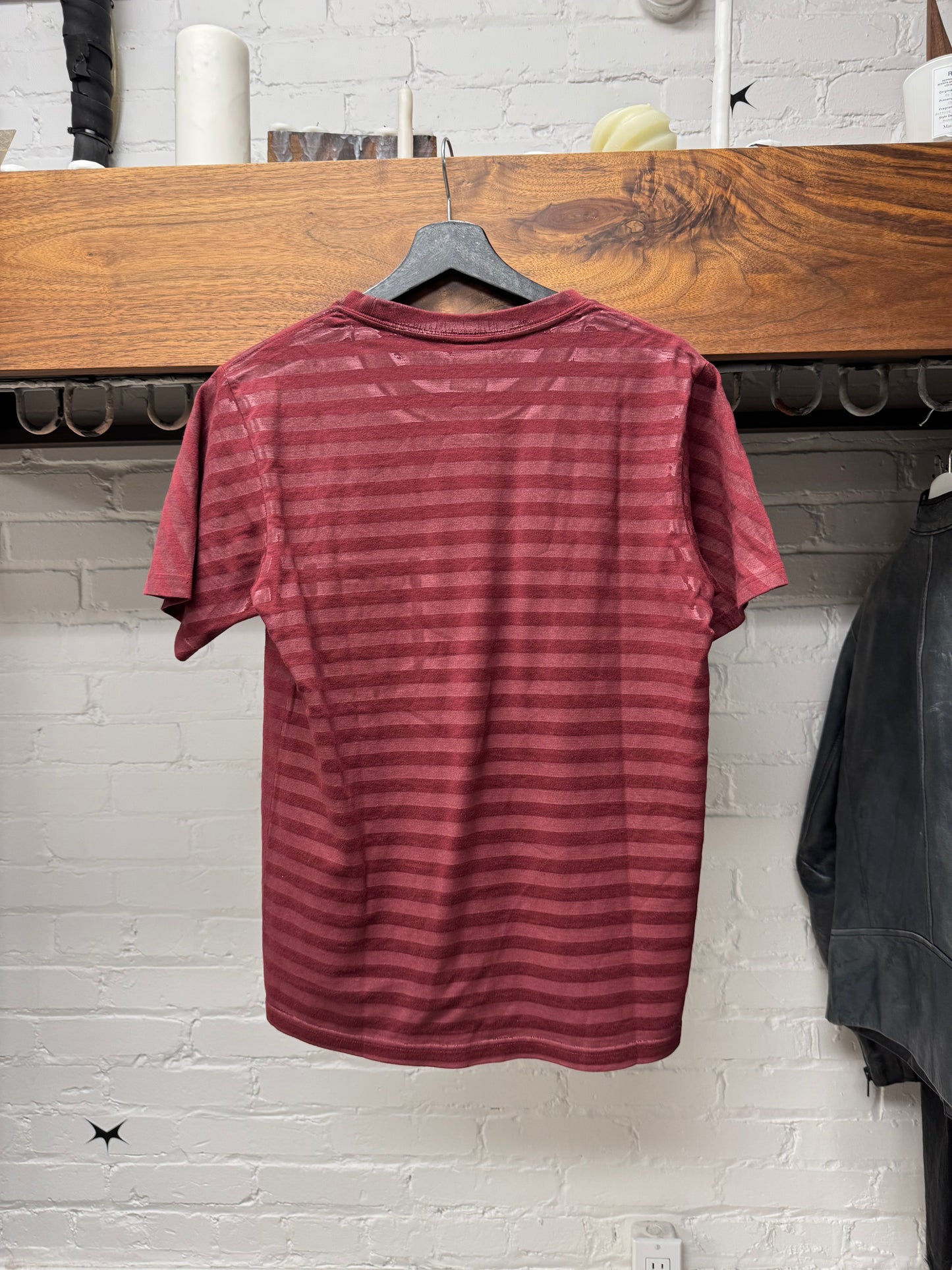 OG Number (N)ine ‘Glitter’ Miyashita Era Red Striped T-Shirt