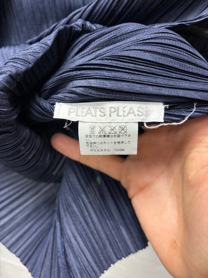 Issey Miyake ‘Pleats Please’ Navy Blue Tank Top