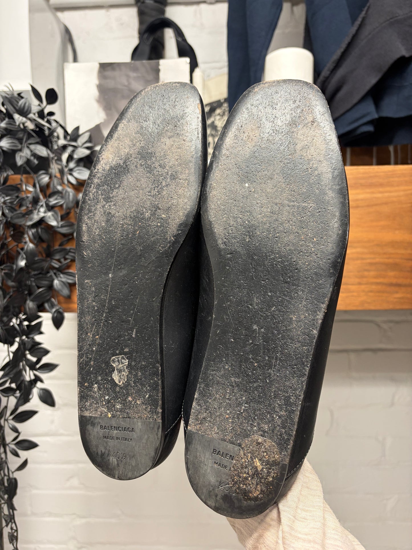 Balenciaga Black Calfskin Leather ‘Cosy BB Mules’