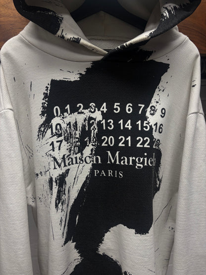 SS2020 Maison Margiela ‘Paint Logo’ Black/White Hoodie