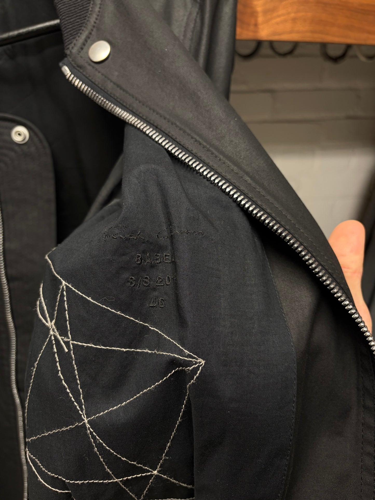 SS2019 Rick Owens ‘Babel’ Mainline Black Classic ‘Flight’ Bomber Jacket