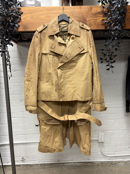 Mihara Yasuhiro ‘Waxed Paper’ Tan Brown Double Layered Trench Coat