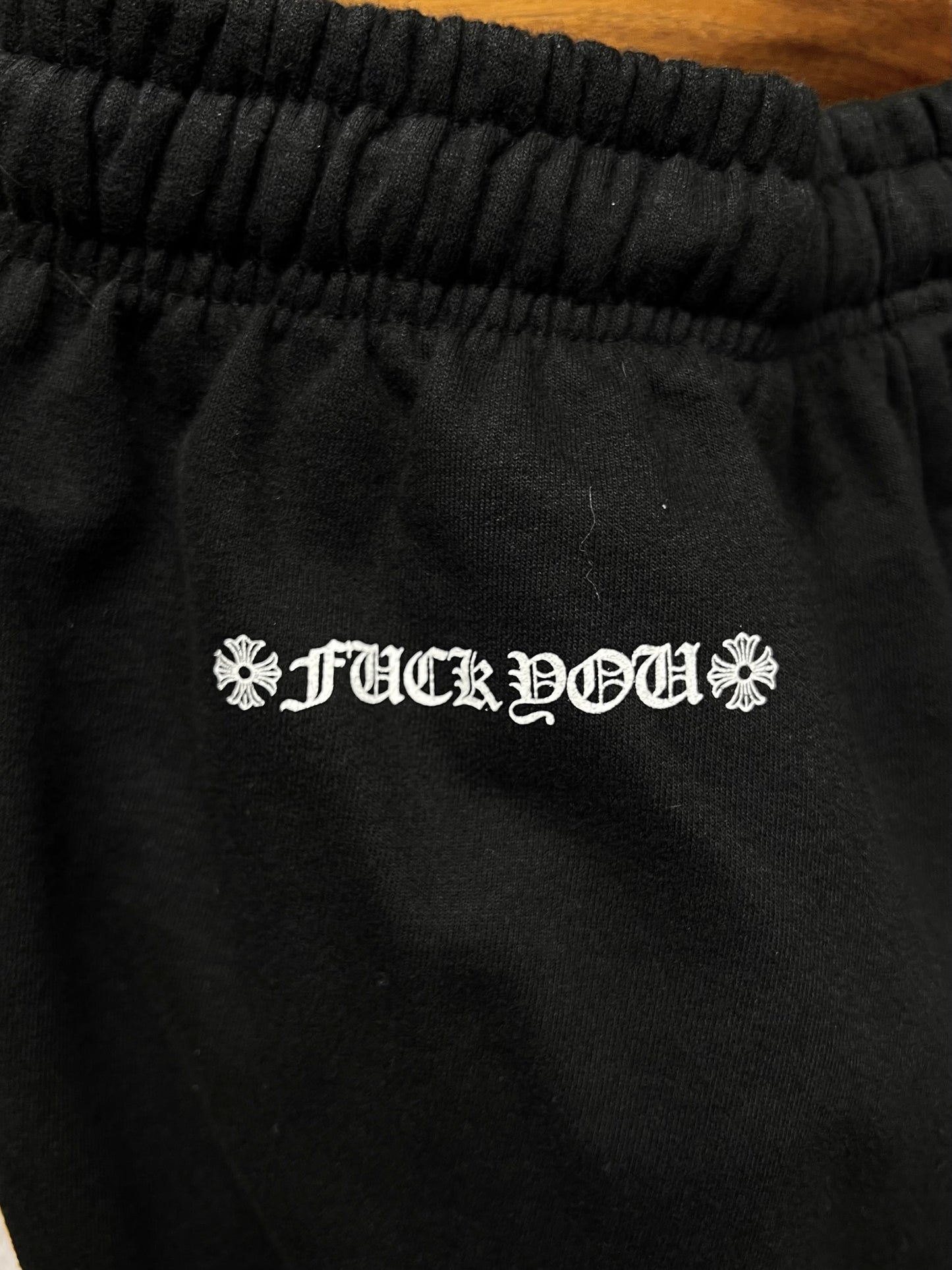 Chrome Hearts ‘FUCK YOU’ Horseshoe Logo Black Sweatpants