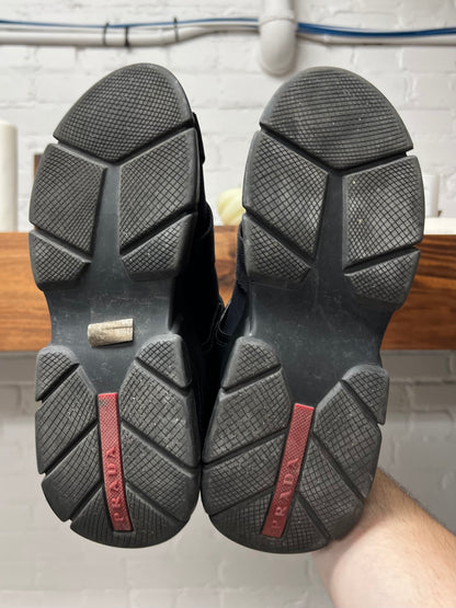 Prada ‘Buckle’ Neoprene Black Strap Low-top Sneakers