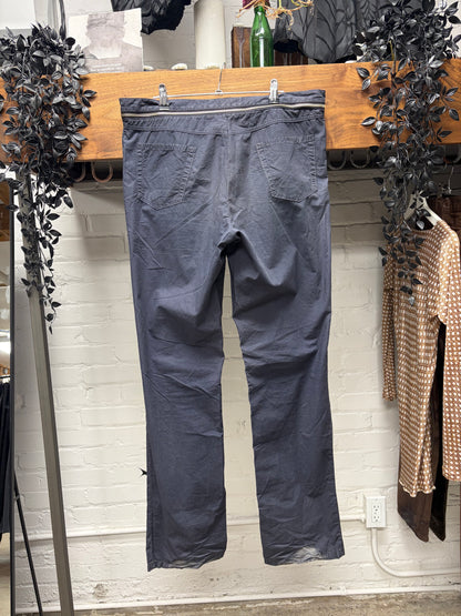 SS2002 Raf Simons ‘Woe Unto Those Who Spit on the Fear Generation’ Zipper Waistband Faded Workwear Blue Pants