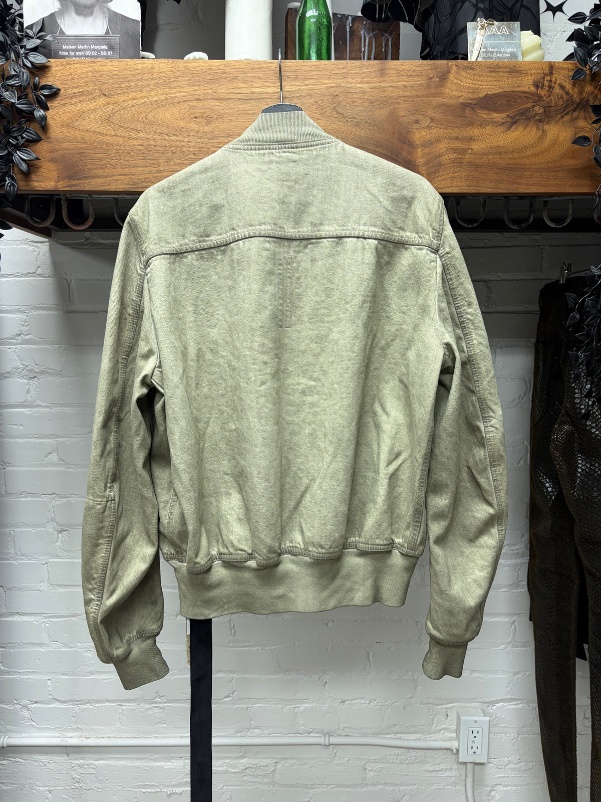 AW2023 Rick Owens ‘Luxor’ Sand ‘Bauhaus’ Denim Flight Cargo Bomber Jacket