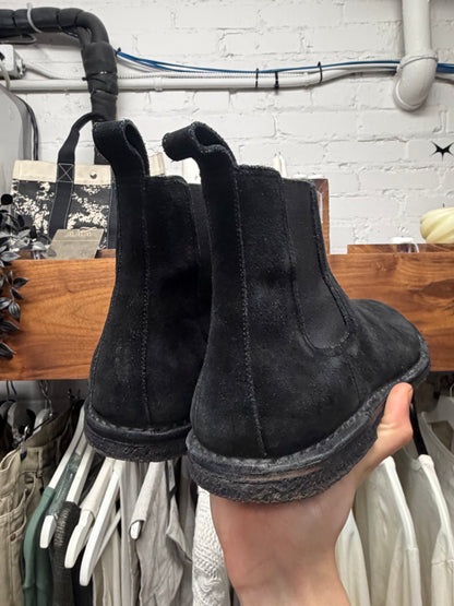 Saint Laurent Black Suede ‘Chelsea Boot’ With Crepe Sole