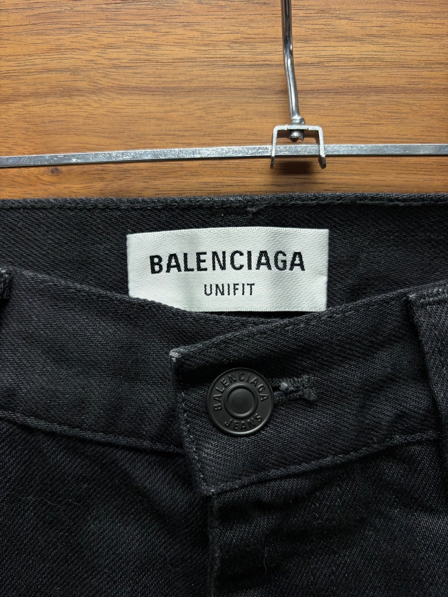 2022 Balenciaga ‘Lost Tape’ Heelbite Black Flared Leg Denim