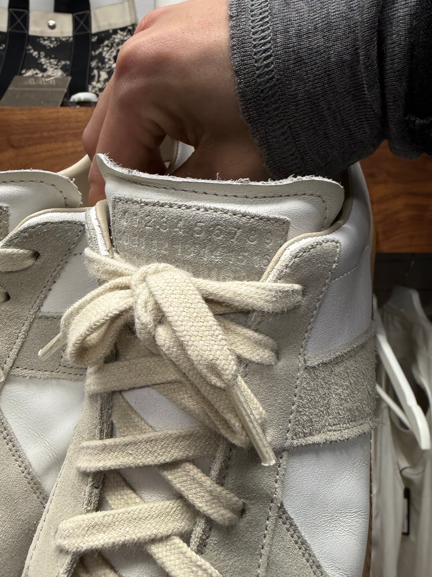 Maison Margiela ‘G.A.T.’ White Suede/Gum Sole Low Top Sneakers
