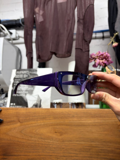 Balenciaga ‘BB0080S’ Glossy Purple BB Logo Sunglasses