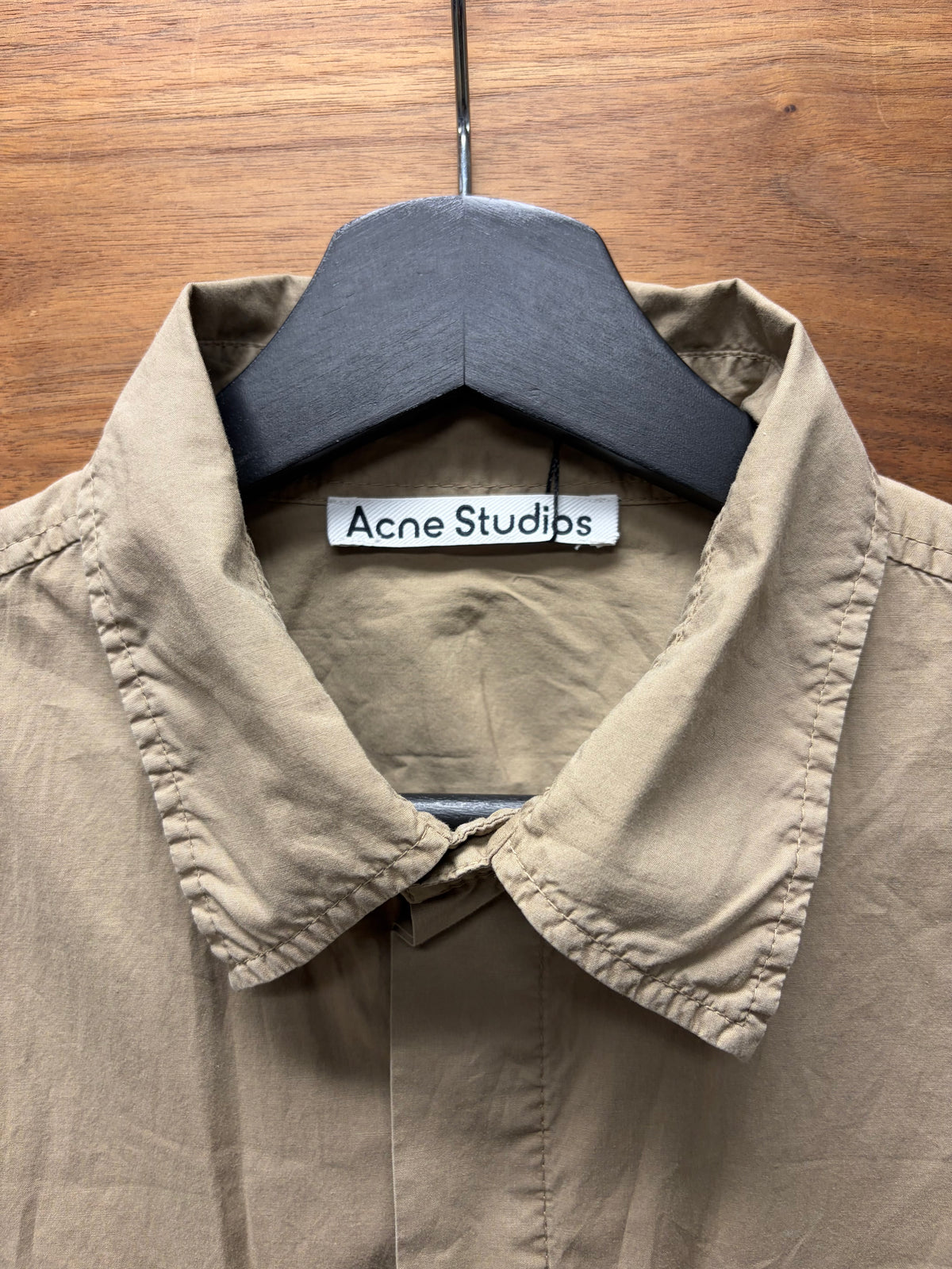 Acne Studios Taupe Cotton ‘Flap Pocket’ Cargo Button Up Shirt
