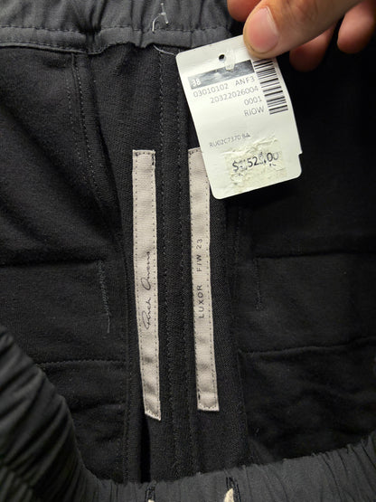 AW2023 Rick Owens ‘Luxor’ Black Drawstring Sweatpants