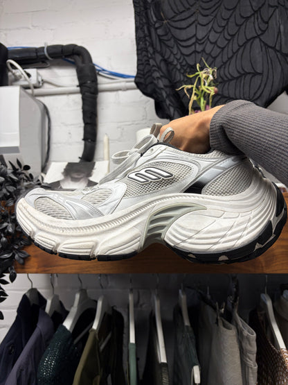 Balenciaga ‘10XL’ White/Silver Oversized Platform Sole Low Top Sneakers