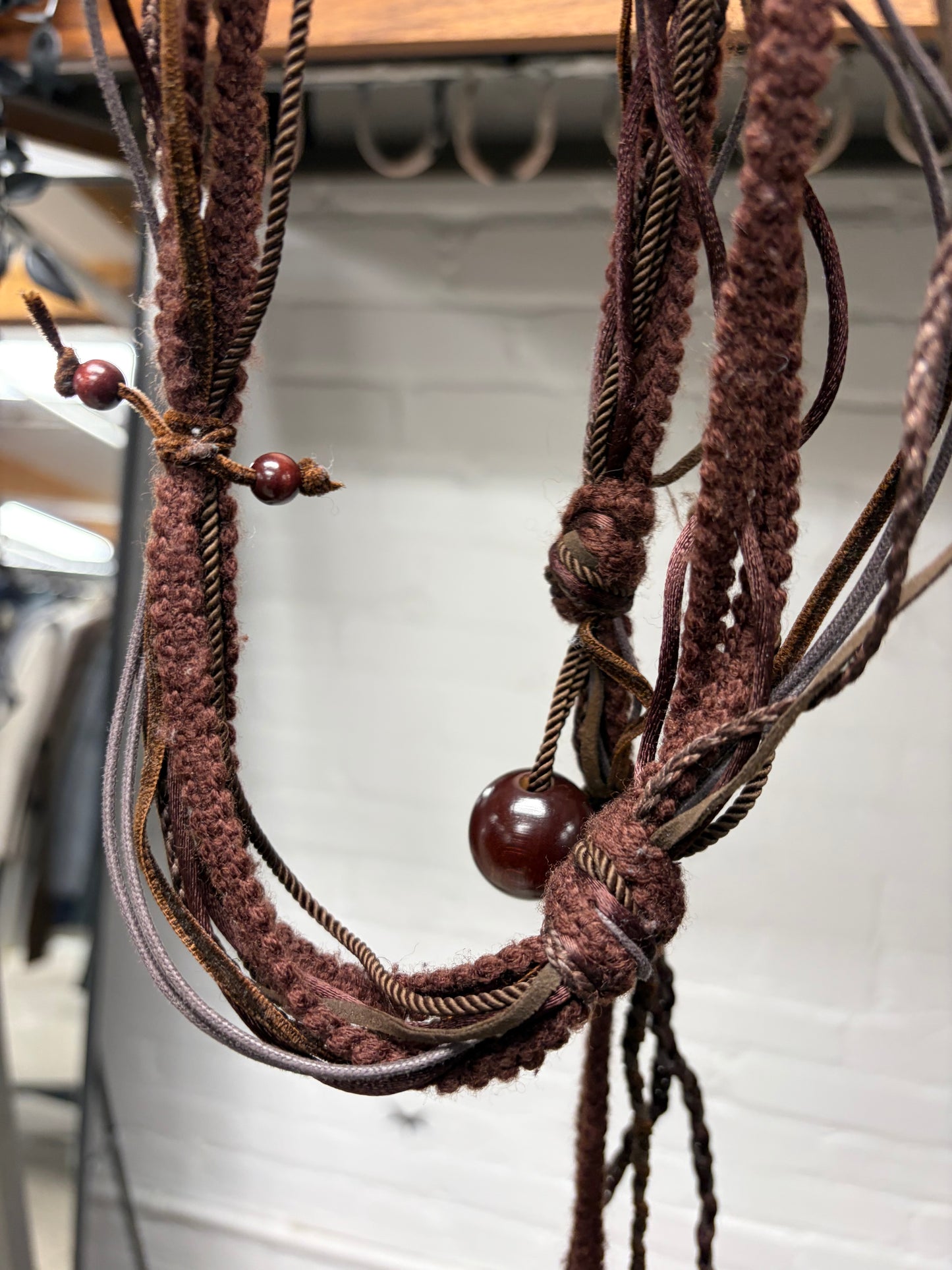 AW2002 Number (N)ine Braided Brown Leather Rope Belt