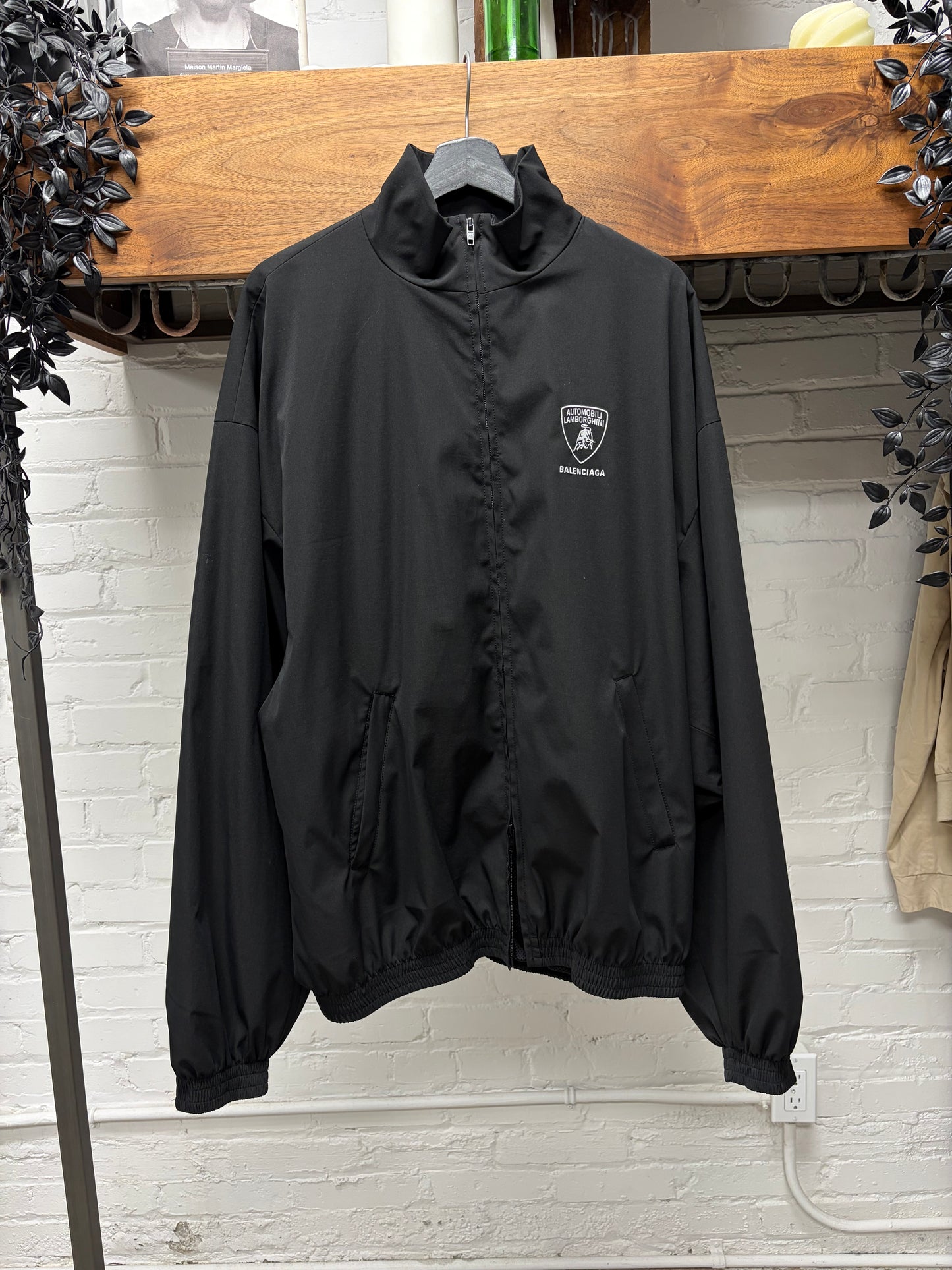 AW2025 Balenciaga x Lamborghini Black Oversized Track Jacket