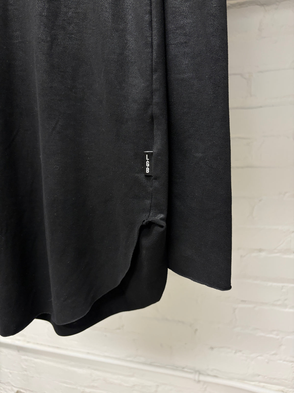 L.G.B. Waxed Black V-Neck Long Sleeve Shirt