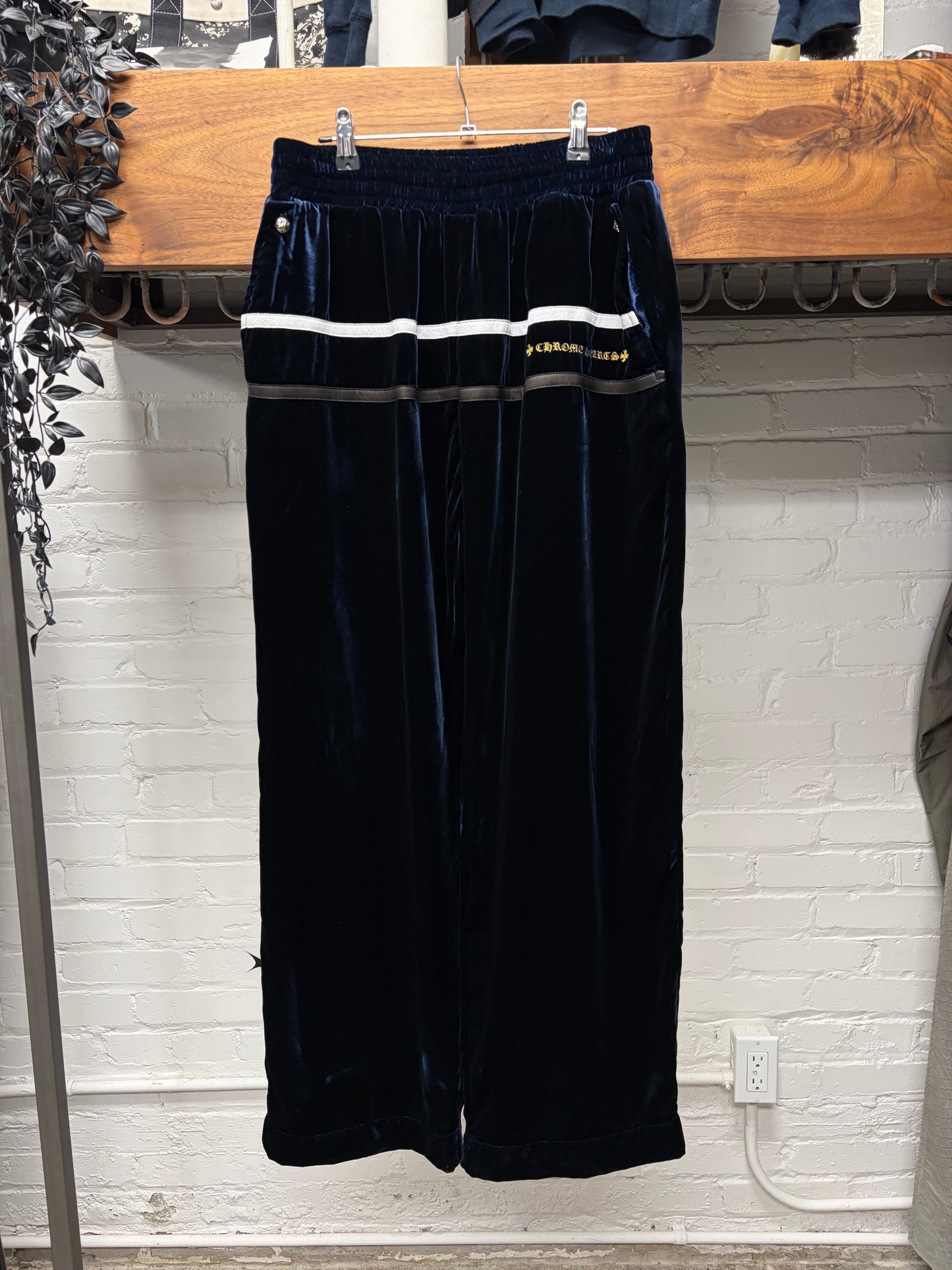 Chrome Hearts Velour/Leather Tracksuit Pants