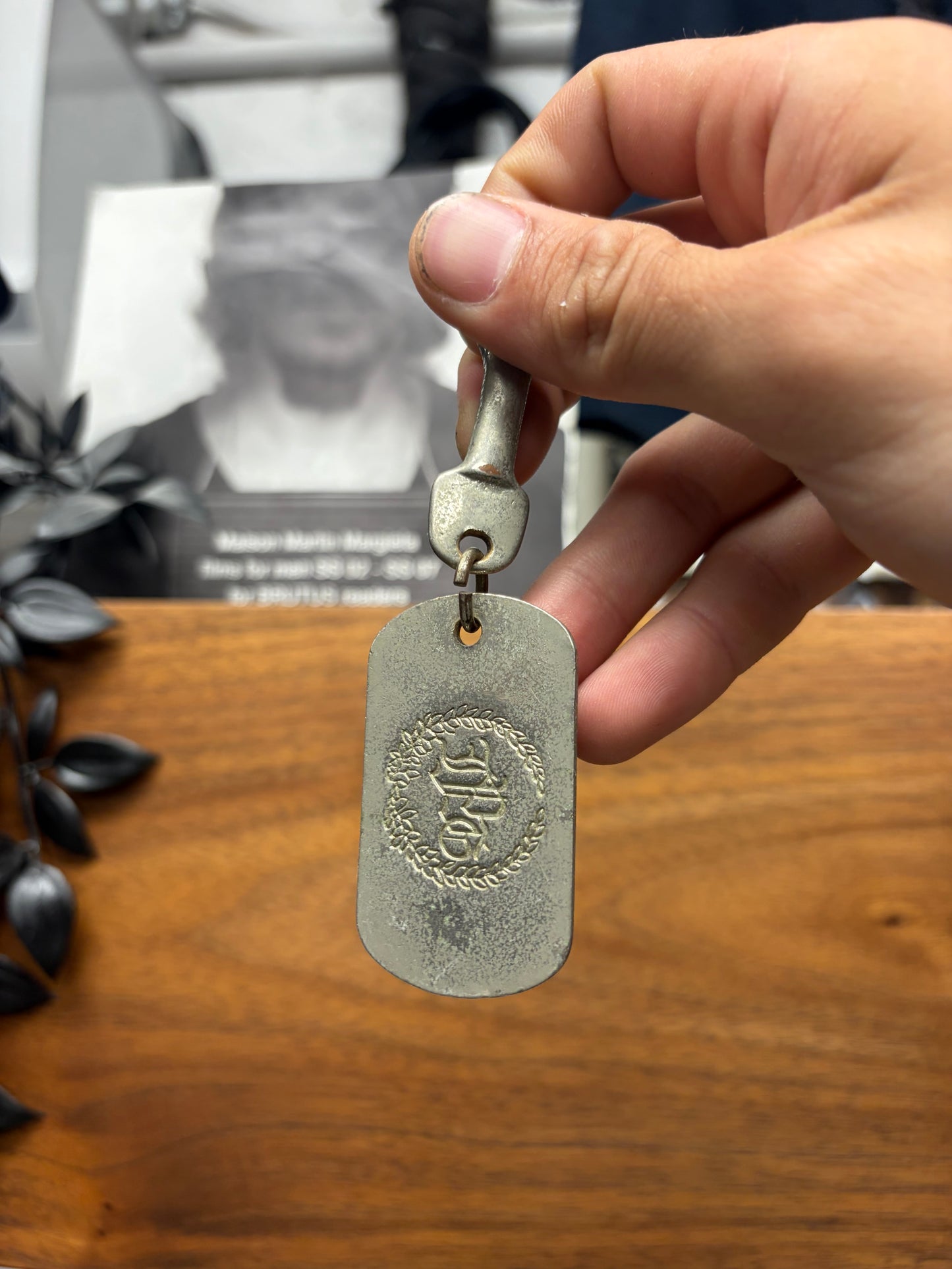Vintage Jean Paul Gaultier Silver Dogtag Keychain + Quick Clip