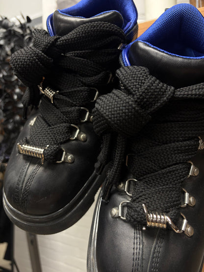Burberry Trek Lace-Up Black/Blue Leather Ankle Boots