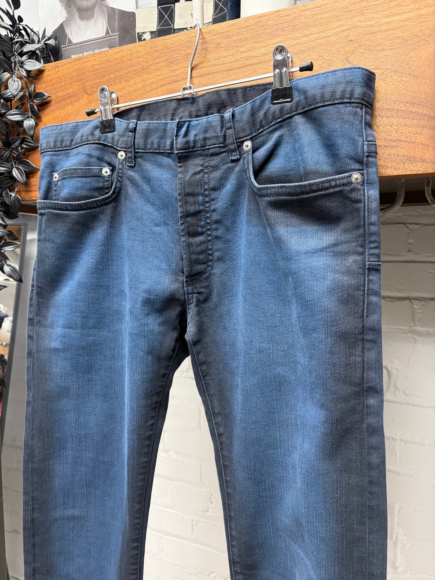 2014 Dior Homme by Kris Van Assche ‘Black n’ Blue’ Washed Skinny Jeans