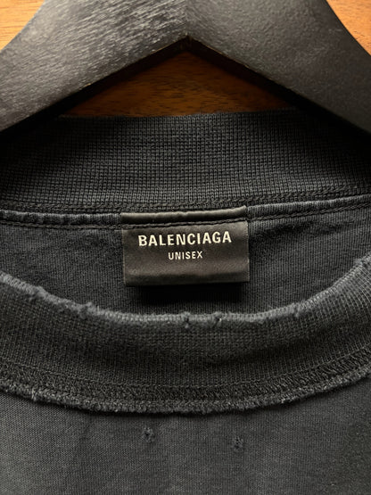 2024 Balenciaga ‘Internal Use Only’ Inside Out Oversized Black Slogan T-Shirt