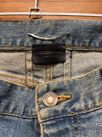 2015 Saint Laurent by Hedi Slimane D02 ‘Crash Distressed’ Skinny Jeans