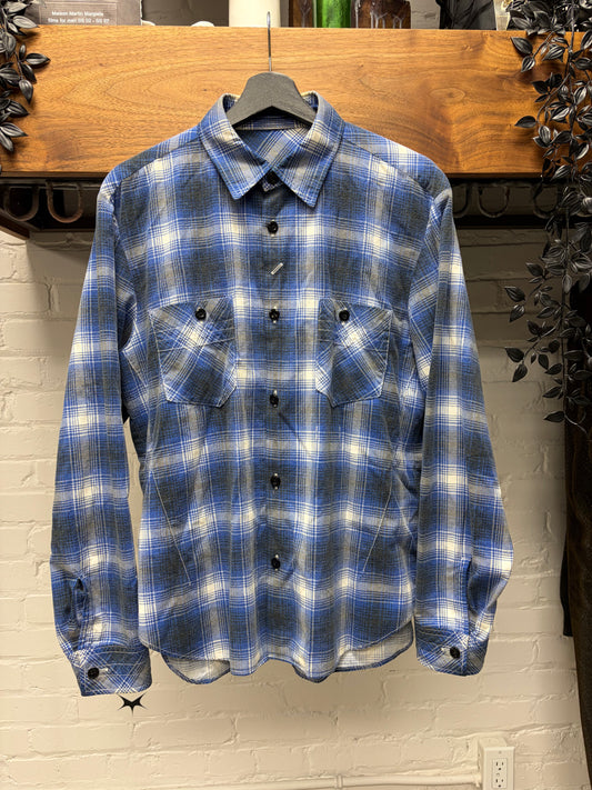 SS2009 Number (N)ine ‘The Lonesome Heroes’ Black/Blue Shadow Plaid Flannel Shirt