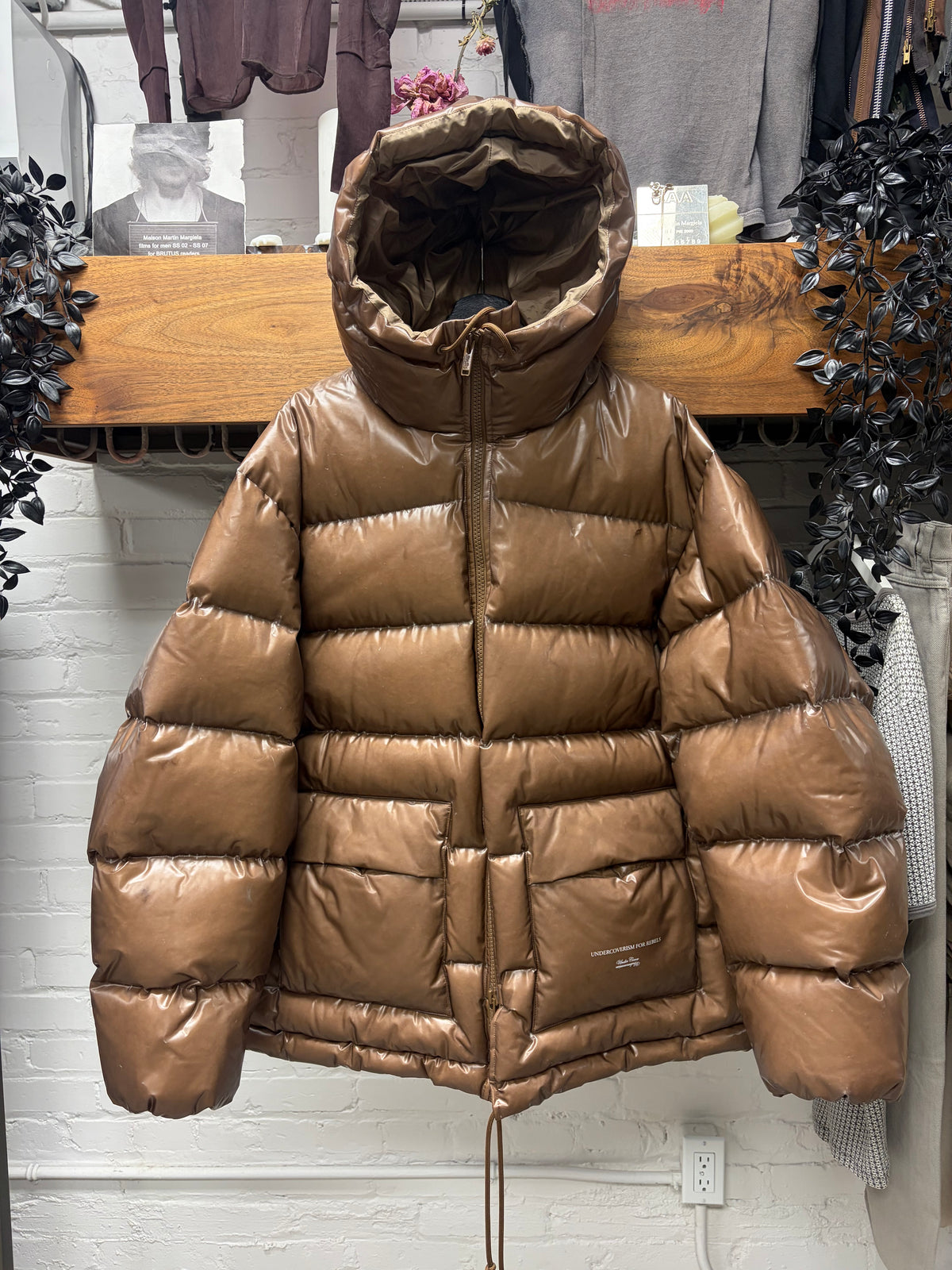 AW2021 Undercover ‘Secret Lab’ Brown Oversized Puffer Jacket
