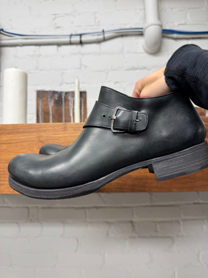 MA+ Black Leather Belted Staple Derbys
