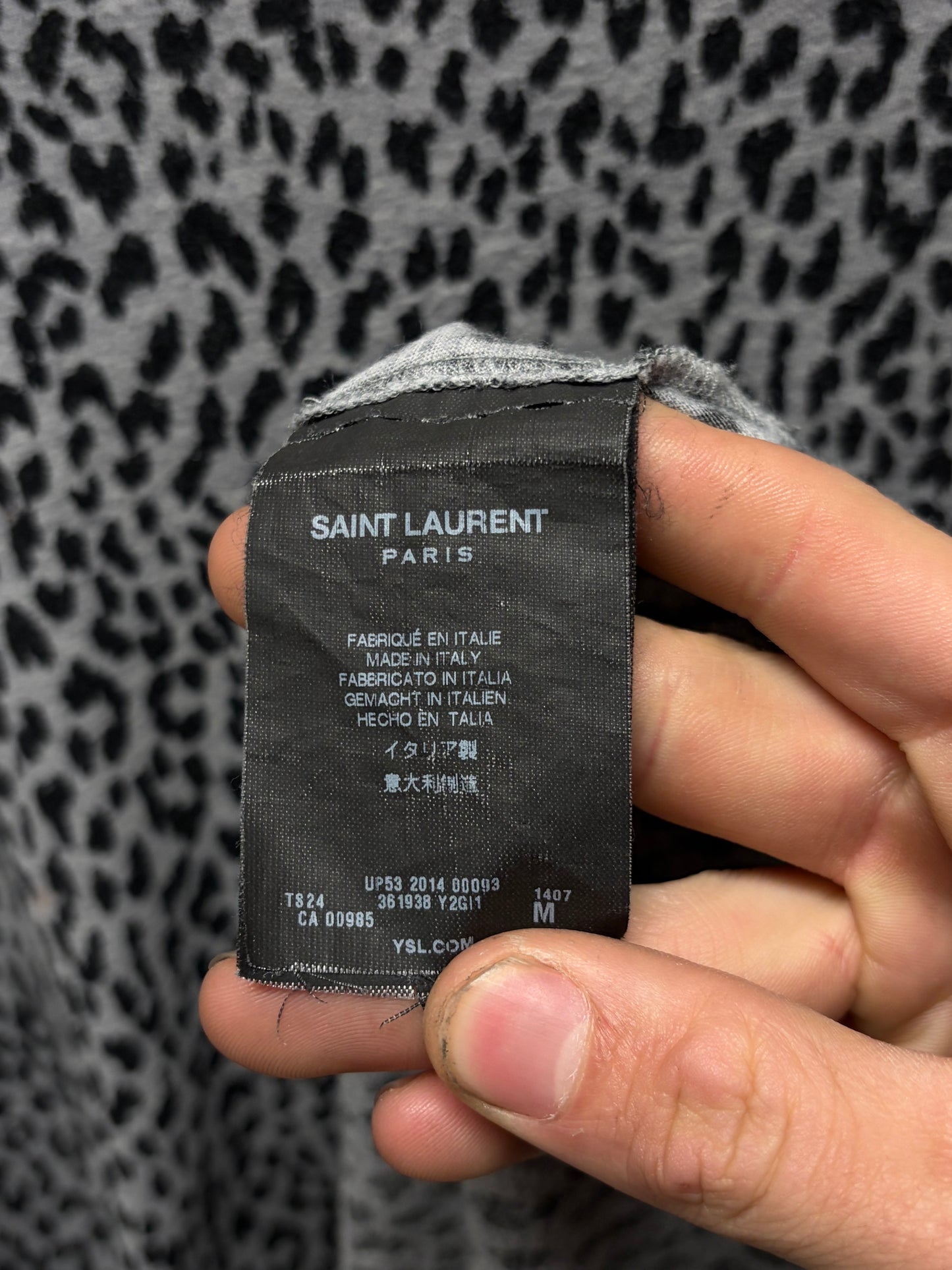 2014 Saint Laurent ‘Babycat’ Leopard Print Graphic T-Shirt