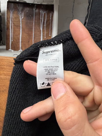 AW2016 Supreme x Tom & Jerry Black Embroidered Logo Beanie