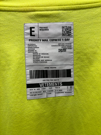 SS2020 Vetements ‘Anarchy’ Neon Oversized Graphic T-Shirt