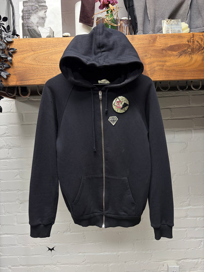 SS2017 Saint Laurent ‘Never Say Never’ Diamond Patch Zip Up Hoodie