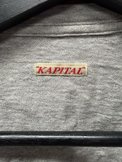 Kapital ‘Surf’ Patch Pocket Grey Cotton T-Shirt