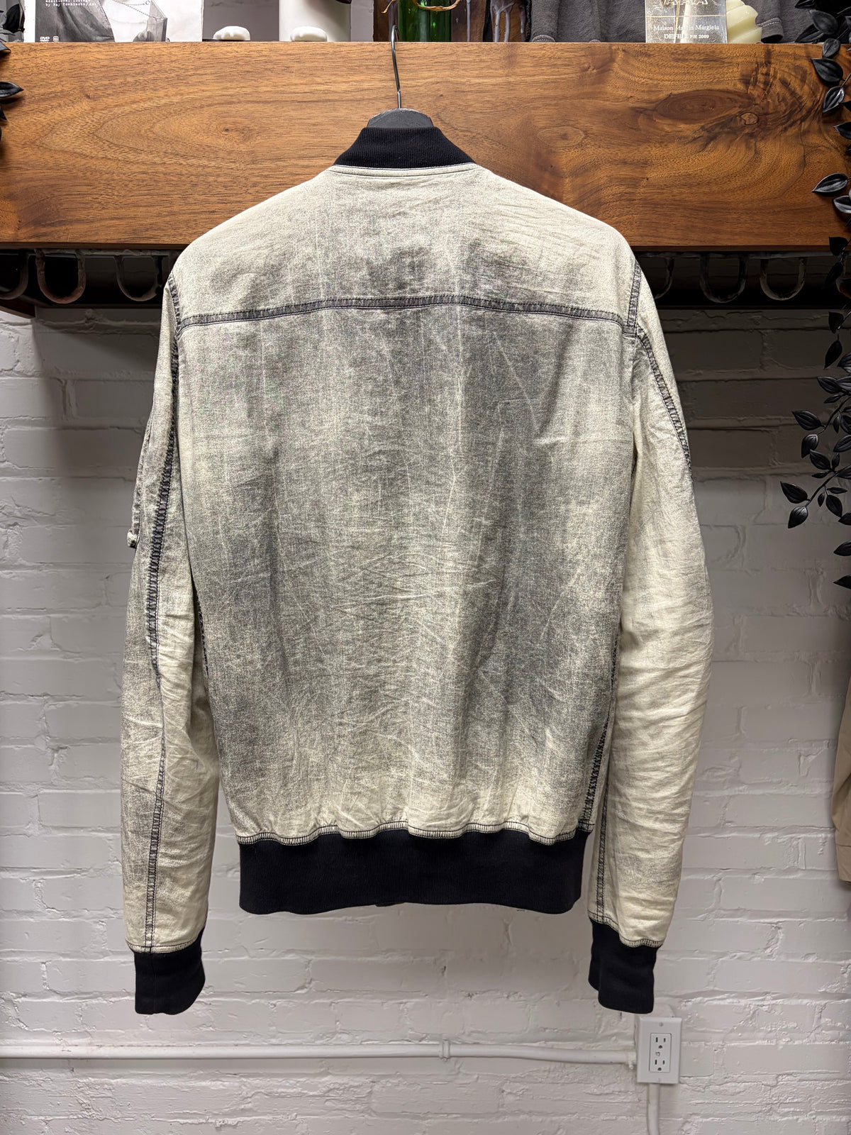 SS2017 Rick Owens ‘Walrus’  Black/Grey Fade Cotton Bomber Jacket