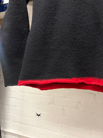 AW1999 Comme Des Garçons Homme ‘Red Hem’ Black Wool Knit Sweater