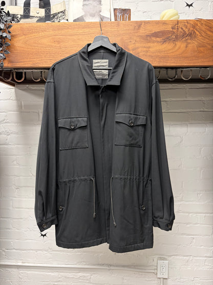 Vintage 90s Yohji Yamamoto Black Drawstring Waist Jacket