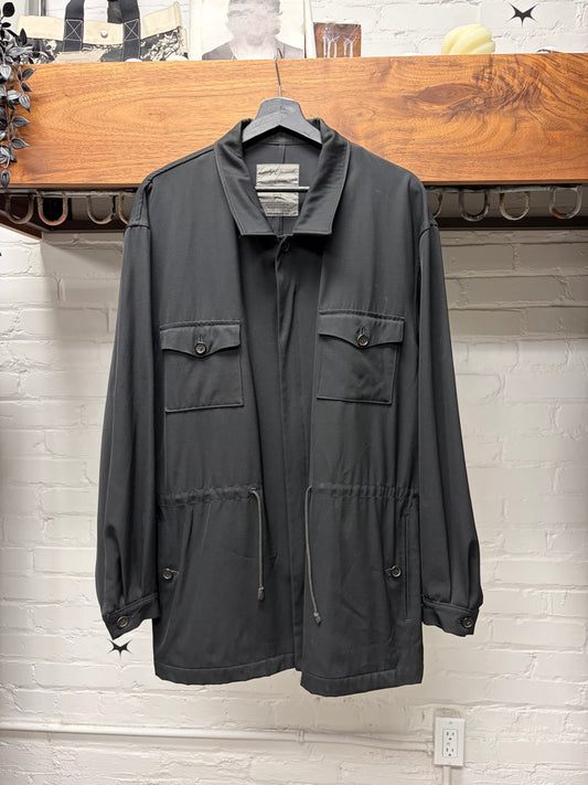 Vintage 90s Yohji Yamamoto Black Drawstring Waist Jacket