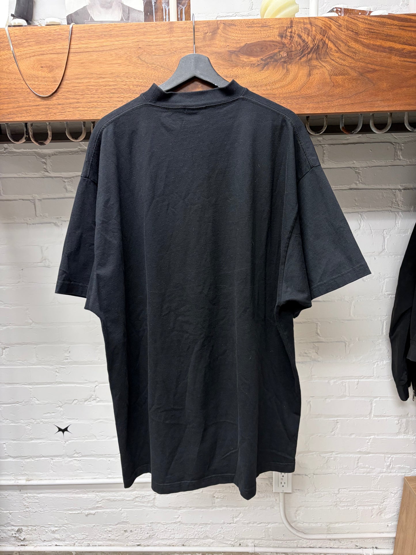 2022 Balenciaga x Adidas Embroidered Logo Black Oversized T-Shirt