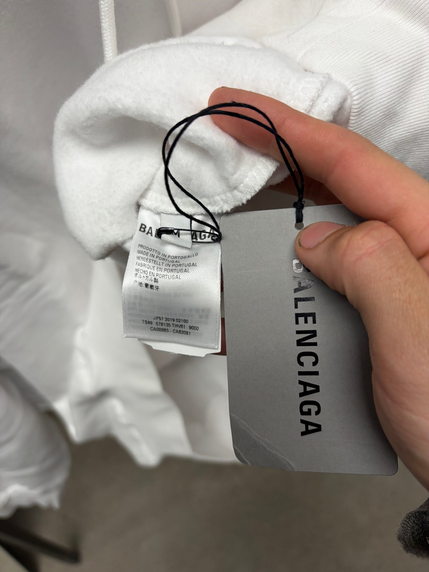 2019 Balenciaga ‘Paris Tropical’ White Cotton Pullover Hoodie