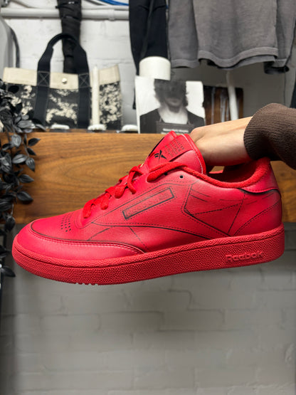 Maison Margiela x Reebok ‘Club C Classic’ Red Leather Low Top Sneakers