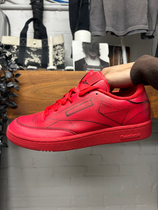 Maison Margiela x Reebok ‘Club C Classic’ Red Leather Low Top Sneakers